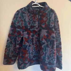 LL Bean High Pile Fleece Quarter Zip Sweater - Women’s XL